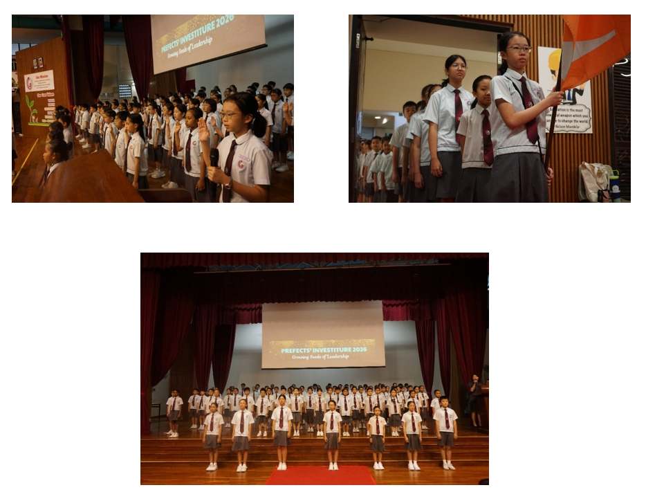 Pictures of student leaders taking oath